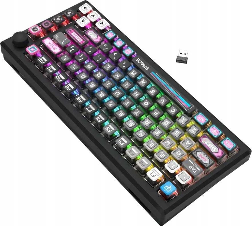 Klaviatūra žaidimams Redragon Uranus Pro 82 K732MC-RGB-PRO WuKong Switches belaidė mechaninė su pašvietimu juoda