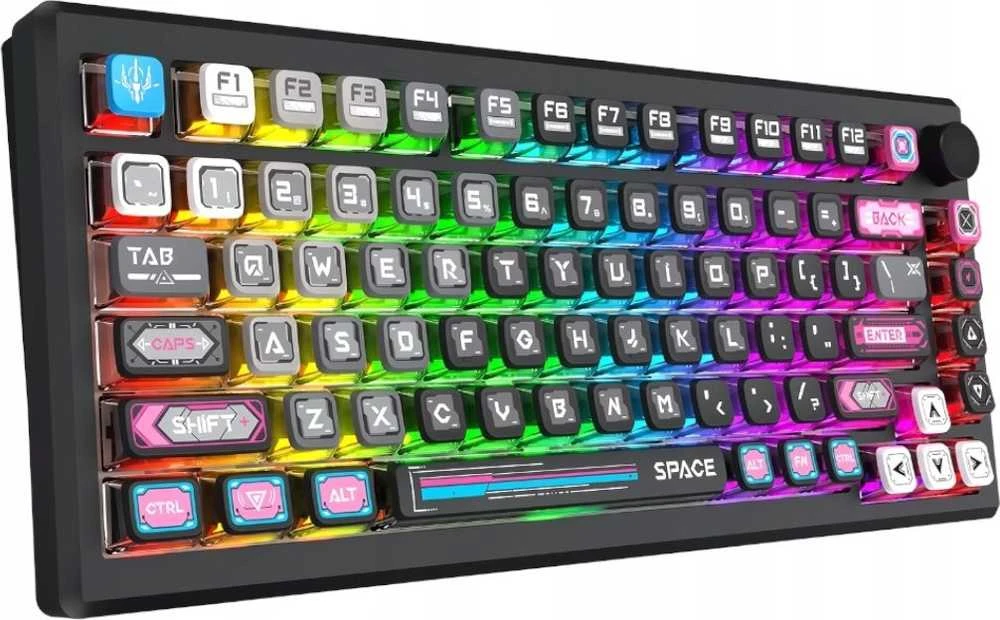 Klaviatūra žaidimams Redragon Uranus Pro 82 K732MC-RGB-PRO WuKong Switches belaidė mechaninė su pašvietimu juoda