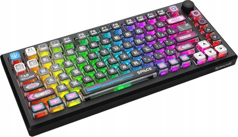 Klaviatūra žaidimams Redragon Uranus Pro 82 K732MC-RGB-PRO WuKong Switches belaidė mechaninė su pašvietimu juoda