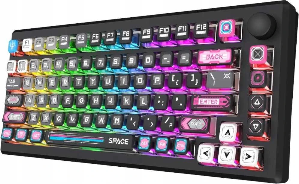 Klaviatūra žaidimams Redragon Uranus Pro 82 K732MC-RGB-PRO WuKong Switches belaidė mechaninė su pašvietimu juoda