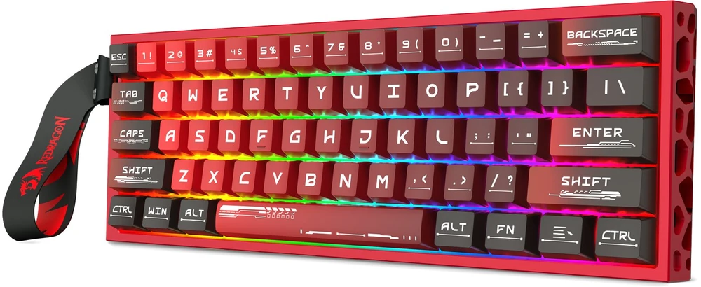 Klaviatūra žaidimams Redragon Venom Redragon Next-GEN UltraMag su laidu magnetyczna su pašvietimu raudona