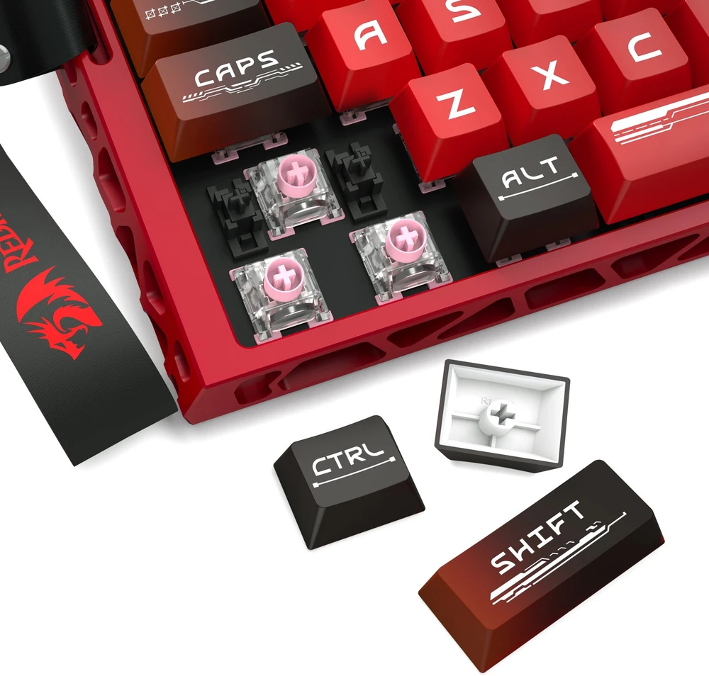 Klaviatūra žaidimams Redragon Venom Redragon Next-GEN UltraMag su laidu magnetyczna su pašvietimu raudona