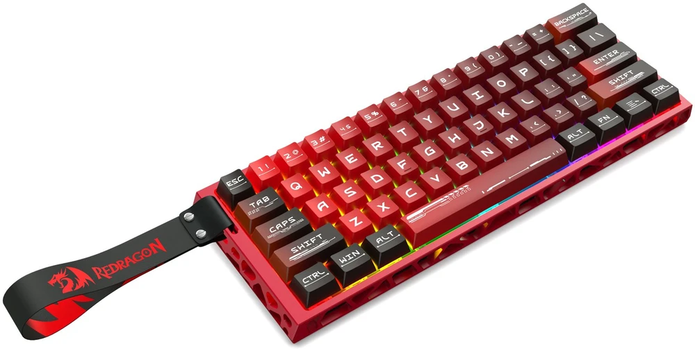 Klaviatūra žaidimams Redragon Venom Redragon Next-GEN UltraMag su laidu magnetyczna su pašvietimu raudona