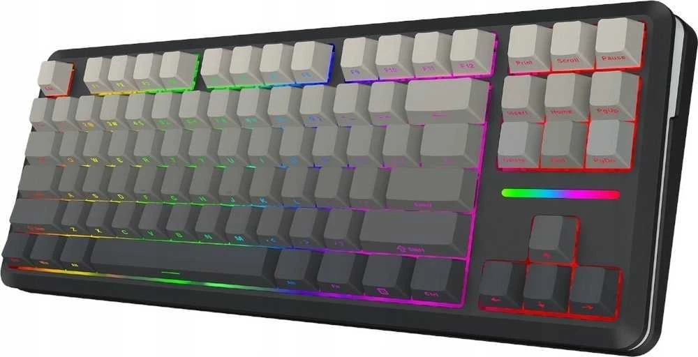 Klaviatūra žaidimams Redragon Wildslash Pro Dragon Growl belaidė mechaninė su pašvietimu pilka