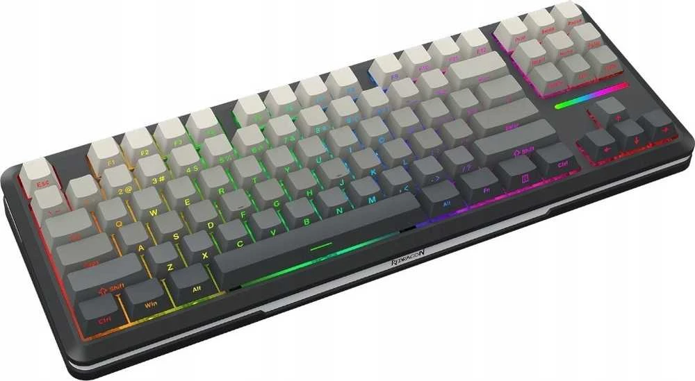 Klaviatūra žaidimams Redragon Wildslash Pro Dragon Growl belaidė mechaninė su pašvietimu pilka