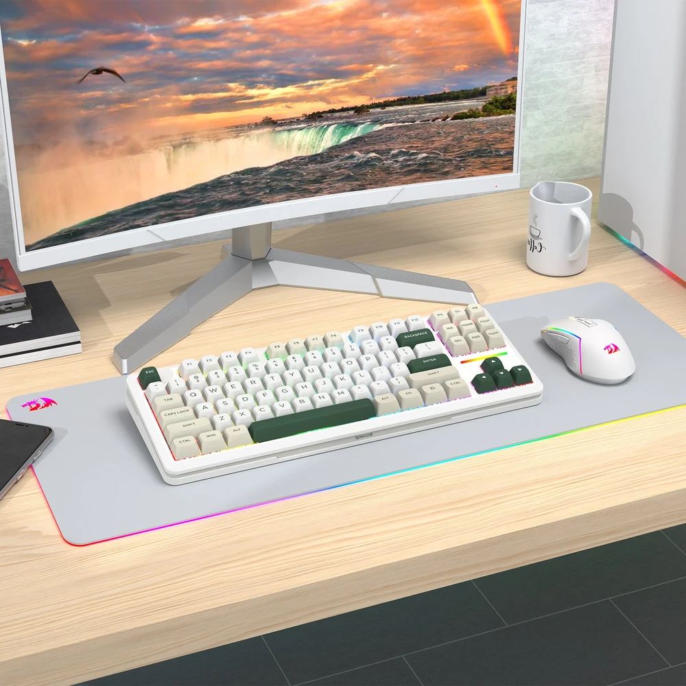 Klaviatūra žaidimams Redragon Wildslash Pro Redragon RPC belaidė mechaninė su pašvietimu balta