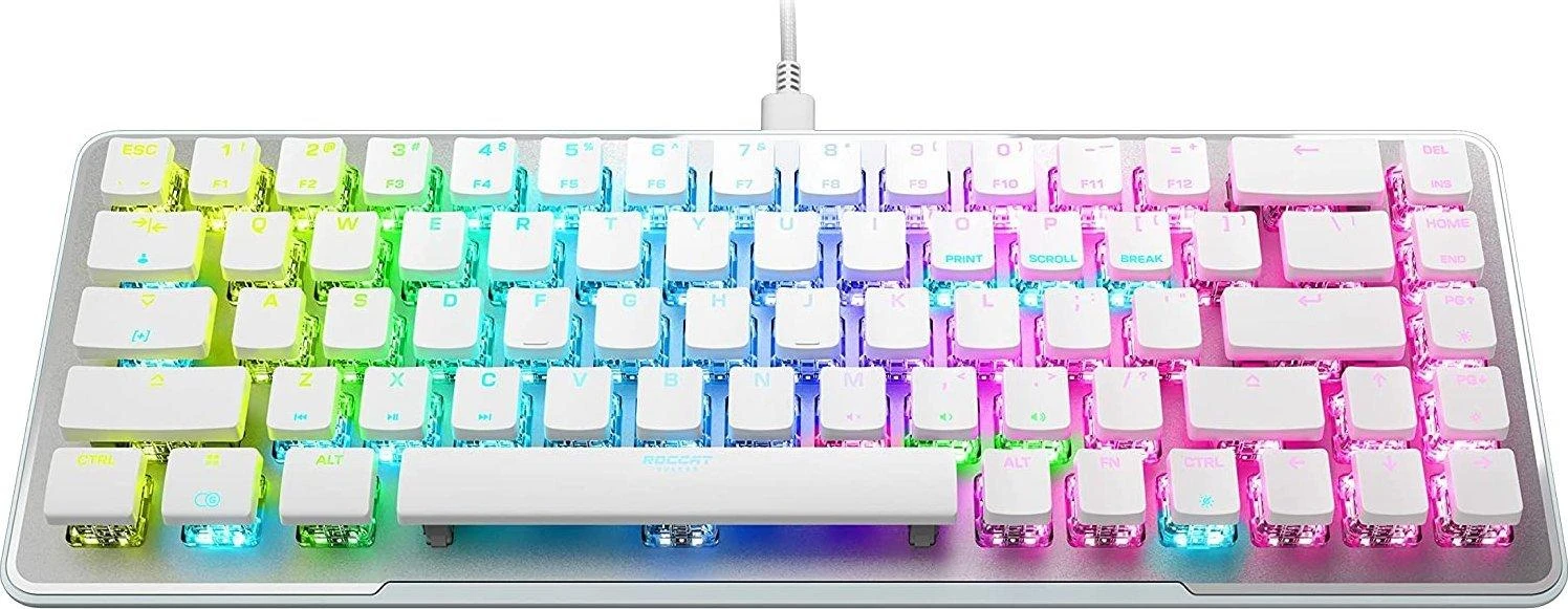 ROCCAT Vulcan II Mini RGB balta mechaninė klaviatūra (US, Raudona switch)