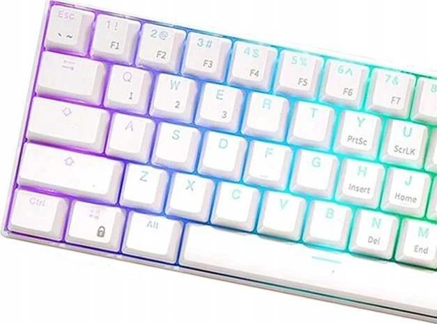 Royal Kludge RK61 klaviatūra | 60%, Hot-swap, Brown Switches, US, balta