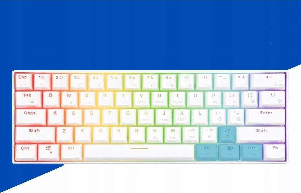 Royal Kludge RK61 klaviatūra | 60%, Hot-swap, Brown Switches, US, balta