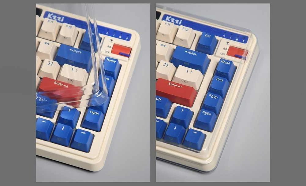 Mechaninė klaviatūra Royal Kludge KZZI K75 pro RGB, momentinis jungiklis (retro mėlynas)