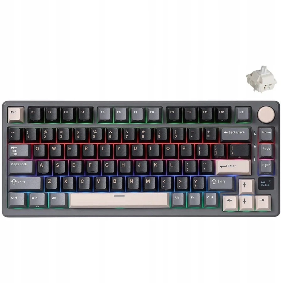 Klaviatūra Royal Kludge RK M75 (Phantom) - RK Creamy Switches