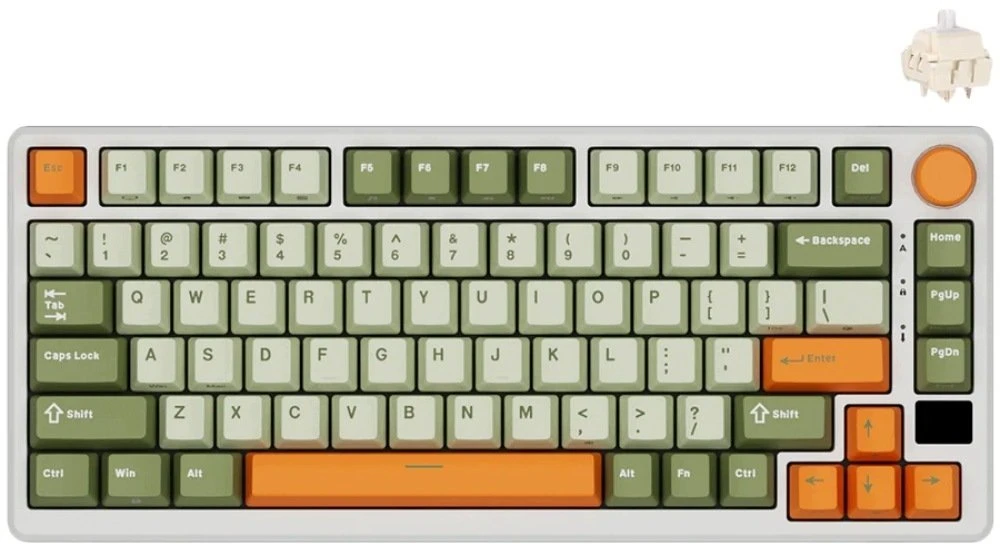 Klaviatūra Royal Kludge RK-M75 Slate Cyan Klaviatūra žaidimams Kremas switch