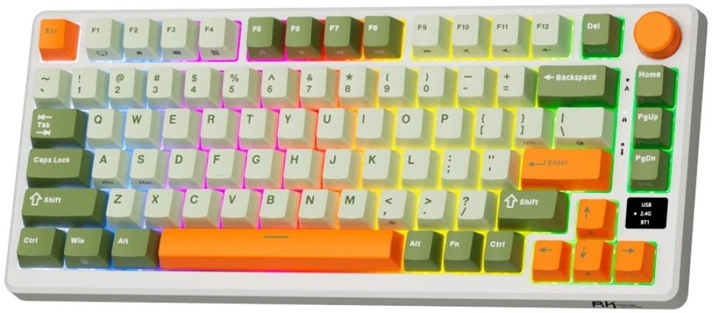 Klaviatūra Royal Kludge RK-M75 Slate Cyan Klaviatūra žaidimams Kremas switch