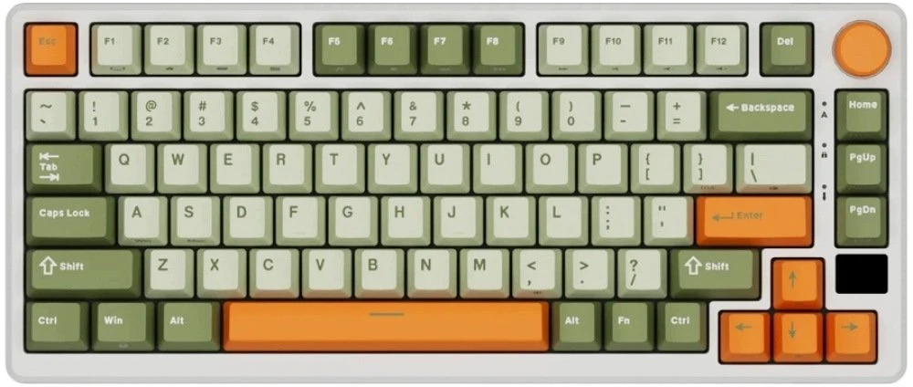 Royal Kludge M75 Slate Cyan belaidė klaviatūra | 75%, Hot-swap, kreminiai jungikliai, US