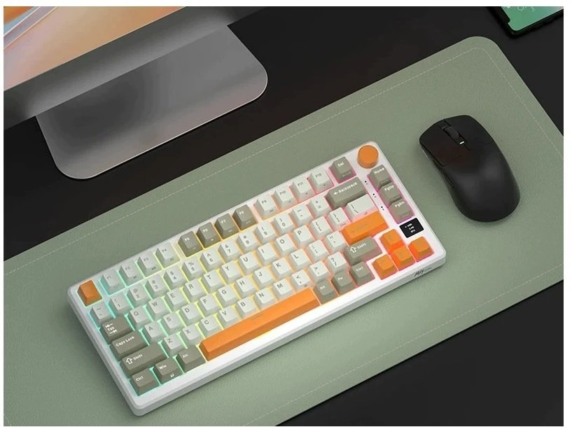 Klaviatūra Royal Kludge RK-M75 Slate Cyan Klaviatūra žaidimams Kremas switch