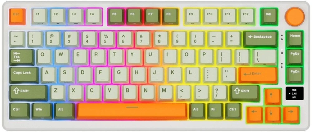 Klaviatūra Royal Kludge RK-M75 Slate Cyan Klaviatūra žaidimams Kremas switch