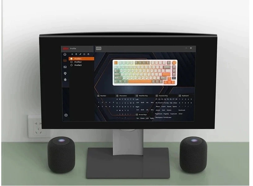 Klaviatūra Royal Kludge RK-M75 Slate Cyan Klaviatūra žaidimams Kremas switch
