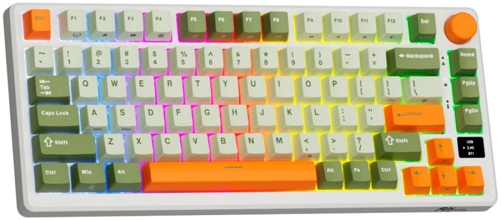 Klaviatūra Royal Kludge RK-M75 Slate Cyan Klaviatūra žaidimams Kremas switch
