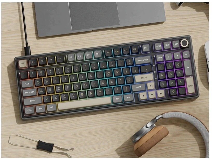 Royal Kludge RK-R98 RGB Phantom laidinė klaviatūra | 96%, Hot-swap, rusvai gelsvas switches, US