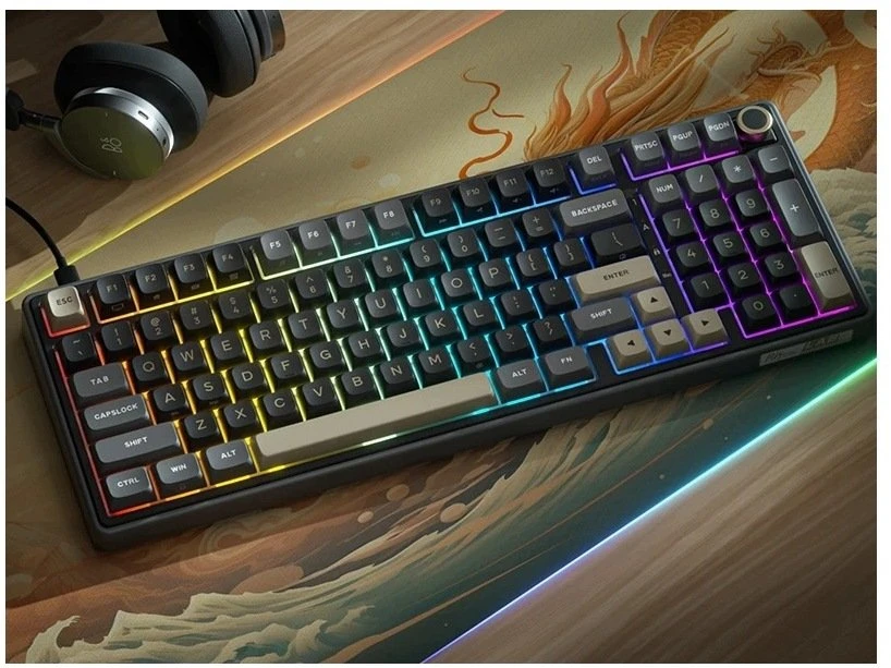 Royal Kludge RK-R98 RGB Phantom laidinė klaviatūra | 96%, Hot-swap, rusvai gelsvas switches, US