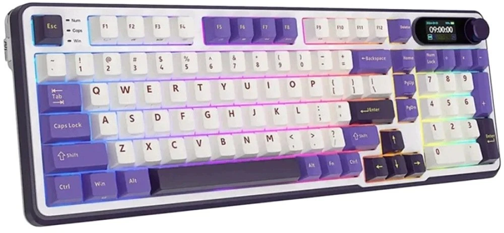 Royal Kludge RK-S98 RGB Blackberry belaidė klaviatūra | 96%, Hot-swap, rusvai gelsvas switches, US