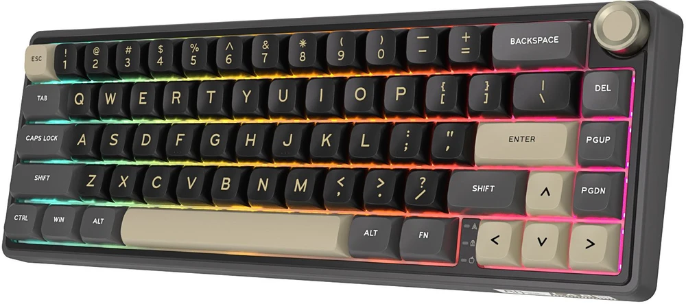 Royal Kludge R65 RGB Phantom laidinė mechaninė klaviatūra | 60%, Chartreuse switches, US