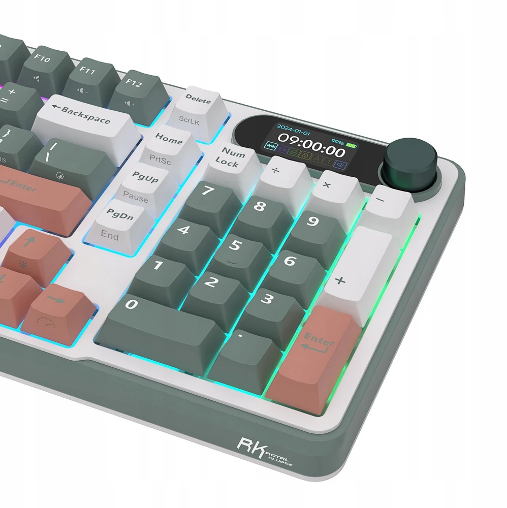 Royal Kludge RK-S98 Camping belaidė klaviatūra | 96%, Hot-swap, Chartreuse switches, US