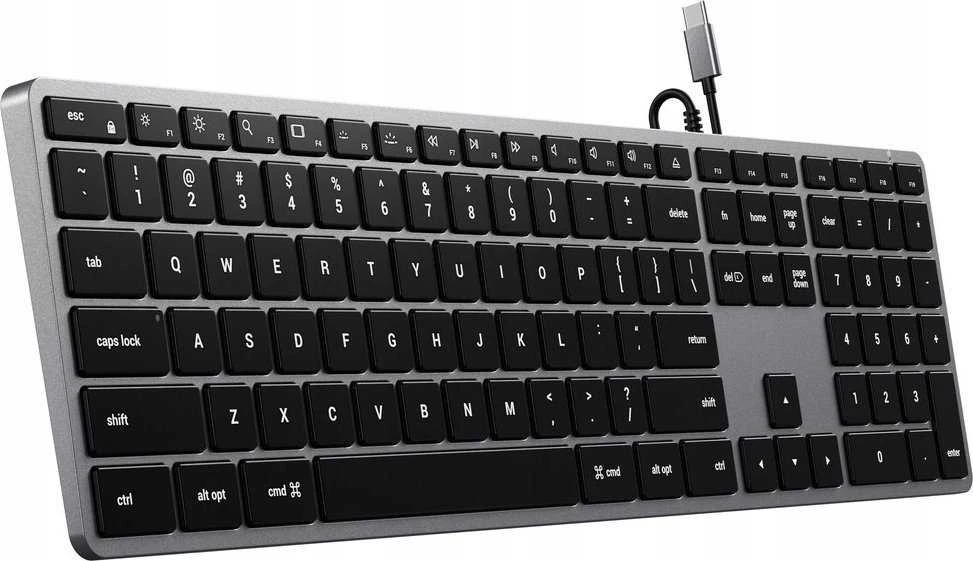 su laidu klaviatūra USB C QWERTY Satechi Slim W3 su laidu ST-UCSW3M space pilka