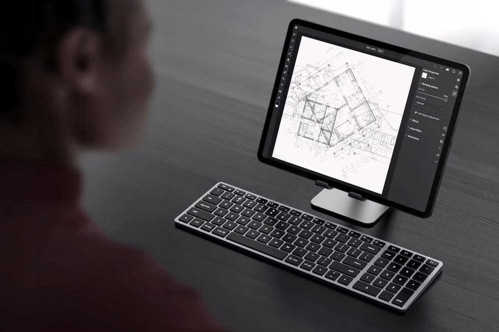 Belaidė klaviatūra QWERTY Satechi Slim X2 ST-BTSX2M space pilka