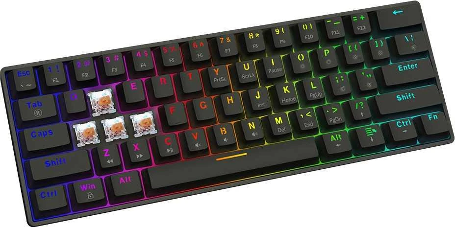 SAVIO BLACKOUT X2 mechaninė klaviatūra OUTEMU Peach tyli, karšto keitimo