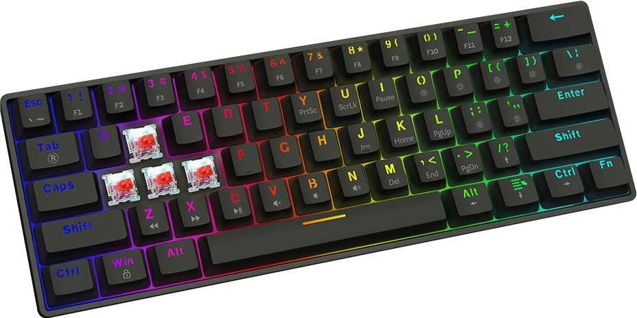SAVIO BLACKOUT X2 Mechaninė klaviatūra OUTEMU Raudona, Hot Swap