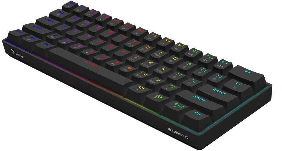 SAVIO BLACKOUT X2 Mechaninė klaviatūra OUTEMU Raudona, Hot Swap