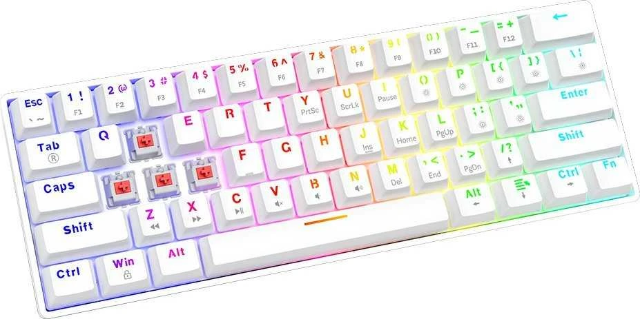 Klaviatūra žaidimams Savio Whiteout X2 Outemu Raudona su laidu mechaninė su pašvietimu balta