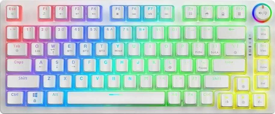 Savio Klaviatūra mechaninė belaidė PHENIX Baltas Gateron Raudona Pro, Pudding