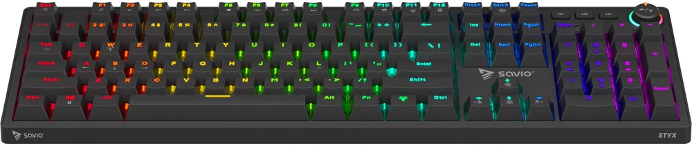 Klaviatūra SAVIO STYX Mekanisk tastatur Outemu Peach Silent, Hot Swap, RGB
