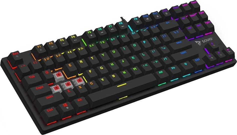 Klaviatūra - Savio Tempest X2 RGB Outemu Raudona