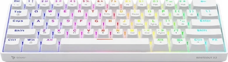 Klaviatūra žaidimams Savio Whiteout X2 Outemu Raudona su laidu mechaninė su pašvietimu balta