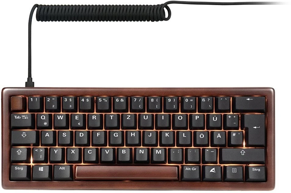 Sharkoon SKILLER SGK50 S4 Gen2 Wood PBT, Gaming-klaviatūra - holz/juodas, DE-išdėstymas, Gateron G Pro 3.0 Geltona