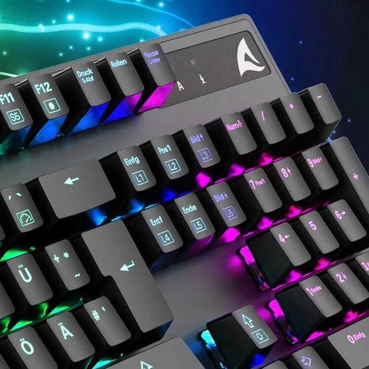 Sharkoon Klaviatūra žaidimams Skiller SGK20 juodas-raudona DE