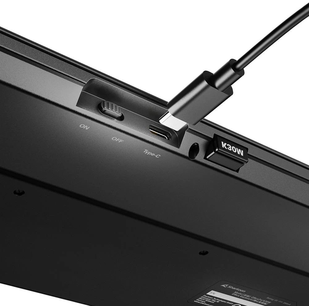Klaviatūra Sharkoon OfficePal K30W DE išdėstymas Rubberdome juodas