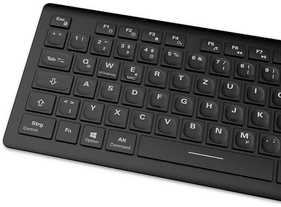 Klaviatūra Sharkoon OfficePal K30W DE išdėstymas Rubberdome juodas