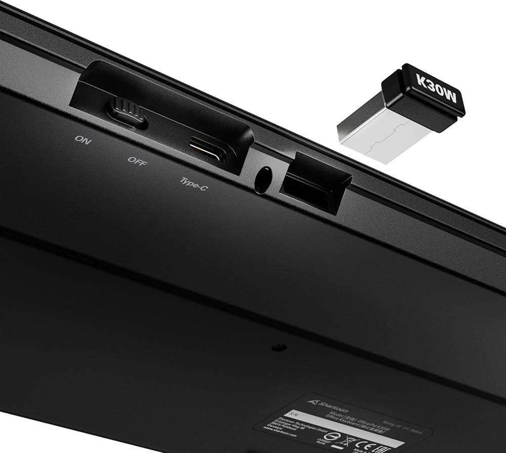 Klaviatūra Sharkoon OfficePal K30W DE išdėstymas Rubberdome juodas