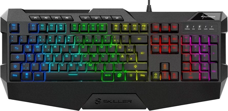 Sharkoon Skiller SGK4 Klaviatūra žaidimams QWERTZ su laidu rubberdome juodas