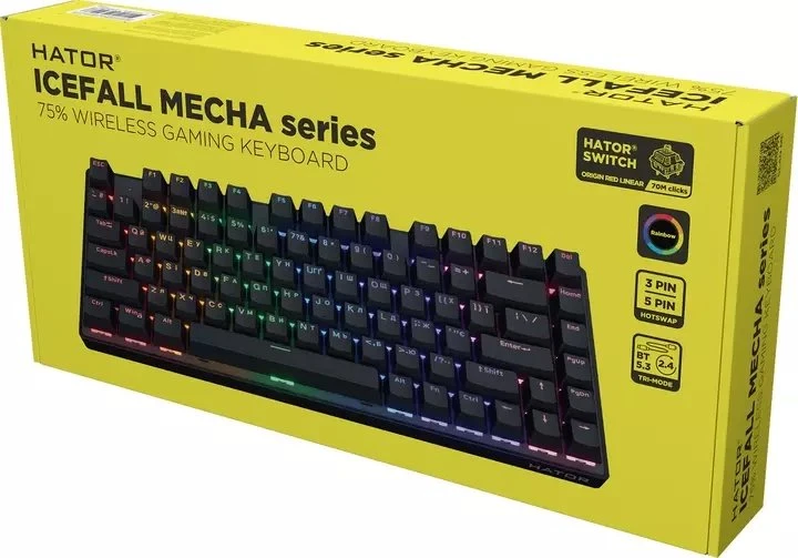 Hator Klaviatūra SilentiumPC Icefall Mecha Rainbow 82 belaidė (HTK275UA)