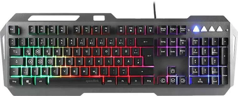Klaviatūra Speedlink LUNERA 4 dalių žaidimų rinkinys su RGB apšvietimu, DE išdėstymas, SL-670305-BK