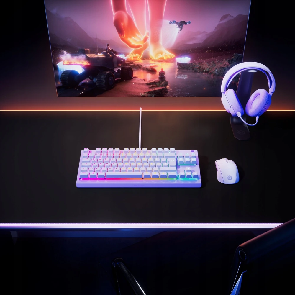 Steelseries Apex 3 TKL membraninė RGB klaviatūra (US) | Levandų