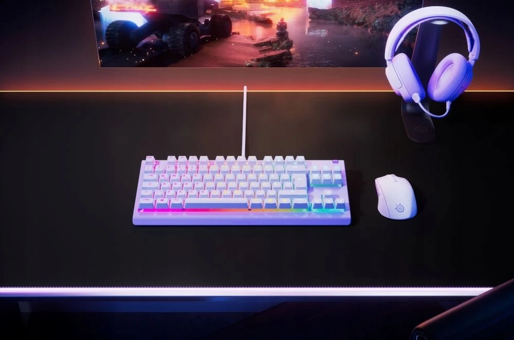 Steelseries Apex 3 TKL membraninė RGB klaviatūra (US) | Levandų