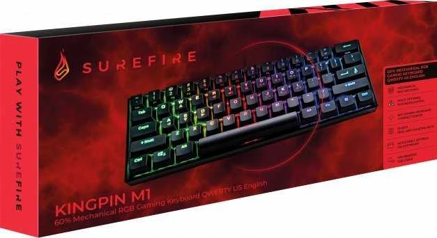 SRR SureFire KingPin M1 klaviatūra Žaidimams USB QWERTY Anglų (JAV) Juoda