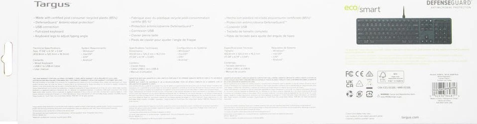 TARGUS ECOSMART FULL SIZE Klaviatūra su laidu (NO)