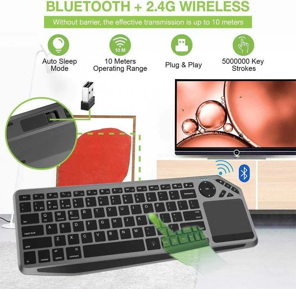 Belaidė Klaviatūra - Techly ICTB9801TB QWERTY Juoda